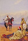 A Horseman Stopping at a Bedouin Camp by Giulio Rosati